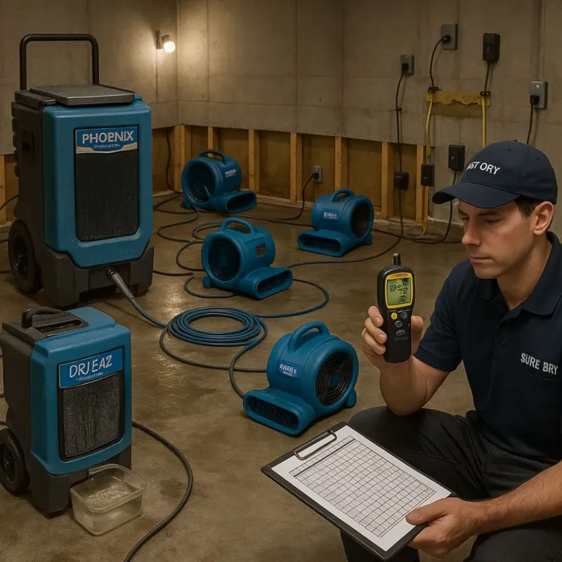 Structural Drying and Dehumidification process in Woodland, WA